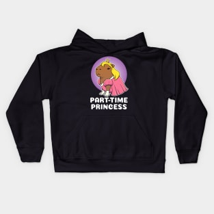 Part-time Princess Capybara Costume Kids Hoodie